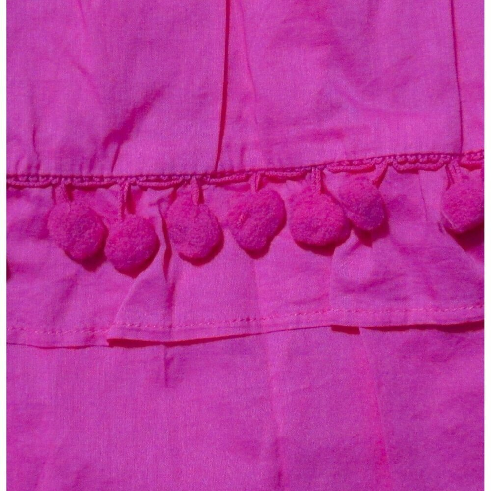 NWT J.Crew Pom-pom Midi in Neon Flamingo Pink Cotton Voile Tiered Dress 16T - Picture 9 of 12